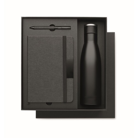 Set Notizbuch mit Flasche
