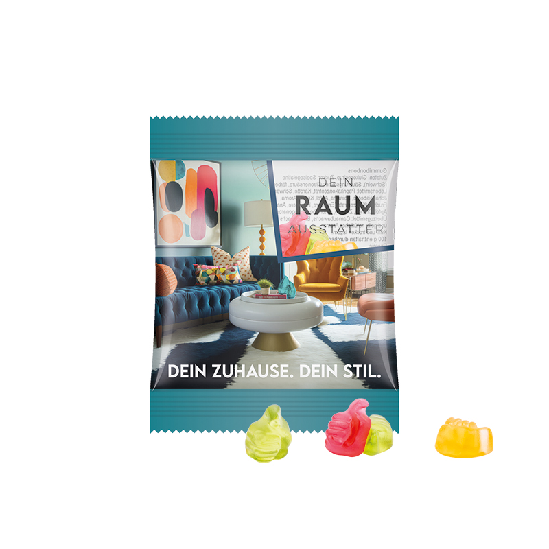 Minitüte,10 g, Folie transparent, Trolli Fruchtgummi Daumen