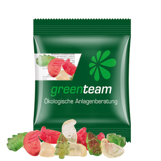 Minitüte, 10 g, kompostierbare Folie transparent, Trolli Weihnachtsmischung