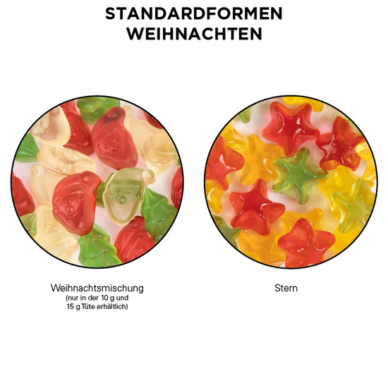 Minitüte, 15 g, recyclingfähiges Papier weiß, Trolli Weihnachtsmischung
