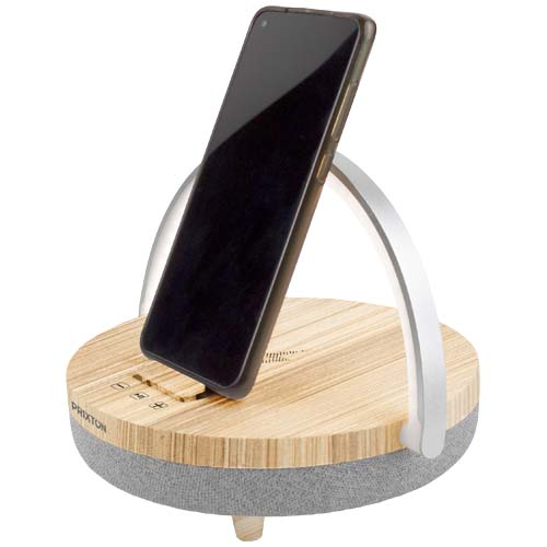 Prixton 10W 4-in-1 Bluetooth®-Lautsprecher mit LED-Licht und kabelloser Ladestation
