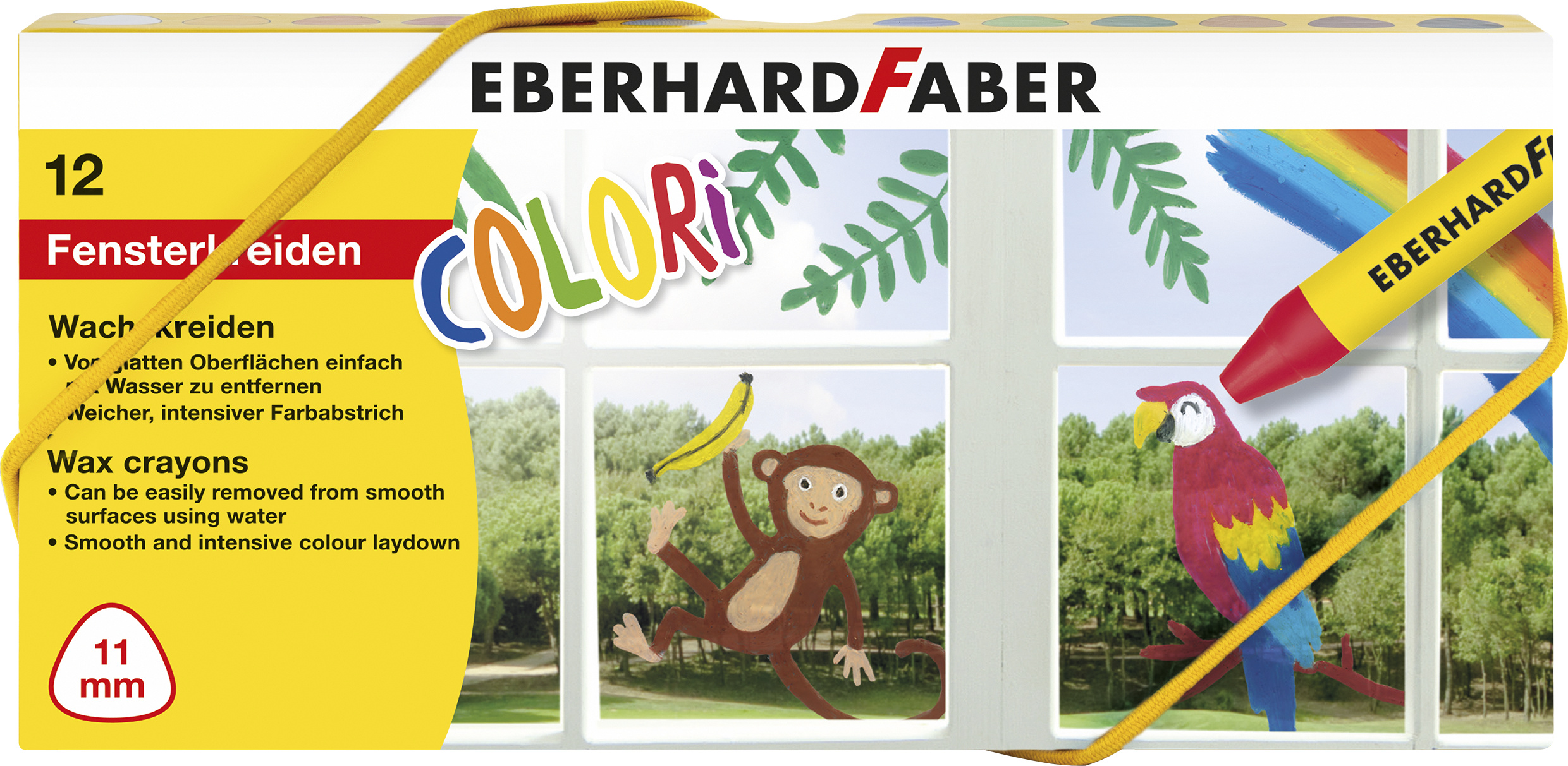 Wachsmalkreiden für Fenster 12er Etui
