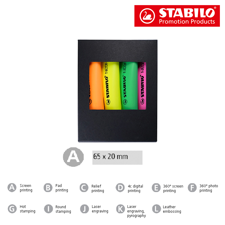 STABILO NEON 4er-Set Leuchtmarkierer