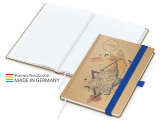 Notizbuch Match-Book White Bestseller A4 Natura braun-individuell, mittelblau