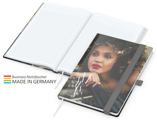 Match-Book White Bestseller A5 Cover-Star gloss-individuell, silbergrau