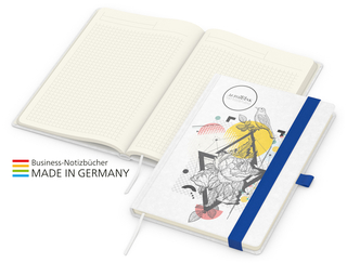 Notizbuch Match-Book Creme Beseller A4 Natura individuell, mittelblau