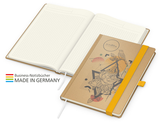Notizbuch Match-Book Creme Bestseller Natura braun-individuell A4, gelb
