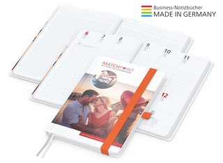 Match-Hybrid White Bestseller A5, Cover-Star matt-individuell, orange