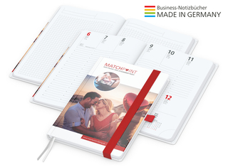 Buchkalender Match-Hybrid White Bestseller A5, Cover-Star gloss-individuell, rot