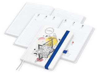 Wochenplaner Match-Hybrid White Bestseller, A5, Natura individuell, mittelblau