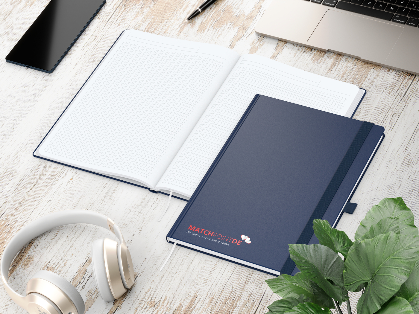 Notizbuch Vision-Book White Bestseller, A4, dunkelblau