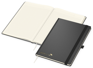 Notizbuch Vision-Book Creme Bestseller, A4, schwarz inkl. Goldprägung