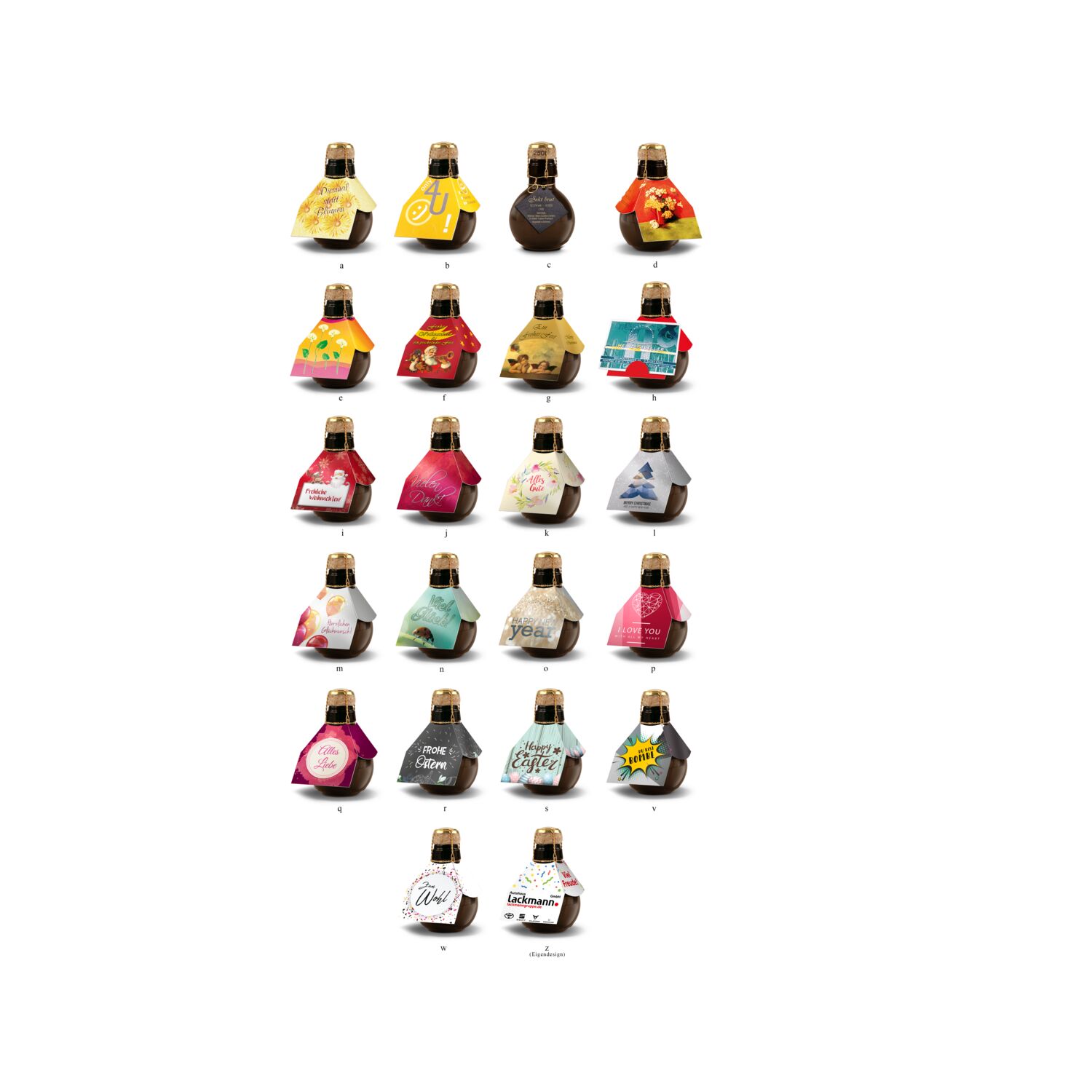 Origineller Sekt Merry Christmas - Karton Gelb, 125 ml 2K1358l1