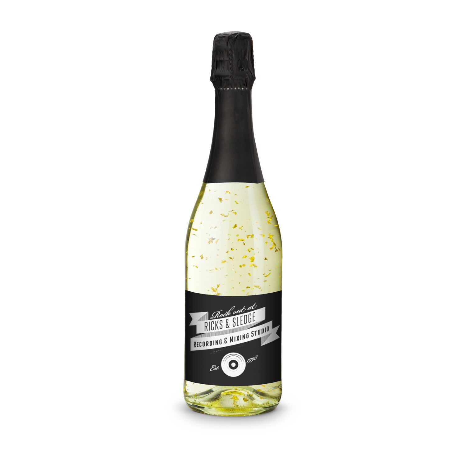 Golden Flakes - Flasche klar - Kapsel schwarz, 0,75 l 2K1910d