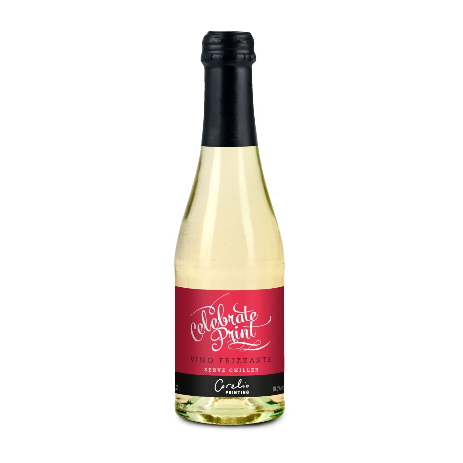 Promo Secco Piccolo - Flasche klar - Kapsel schwarz, 0,2 l 2K1919d