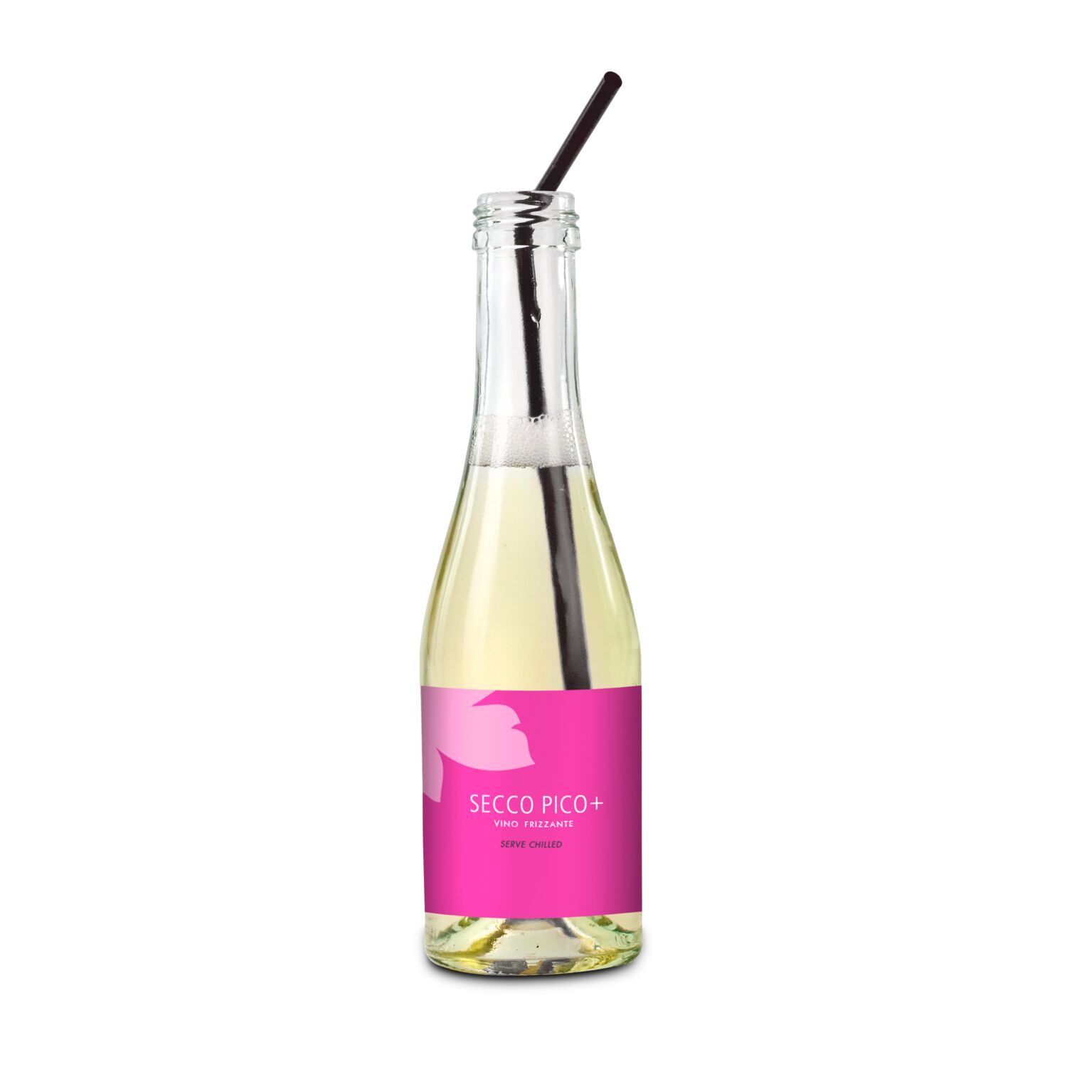 Promo Secco Piccolo - Flasche klar - Kapsel schwarz, 0,2 l 2K1919d