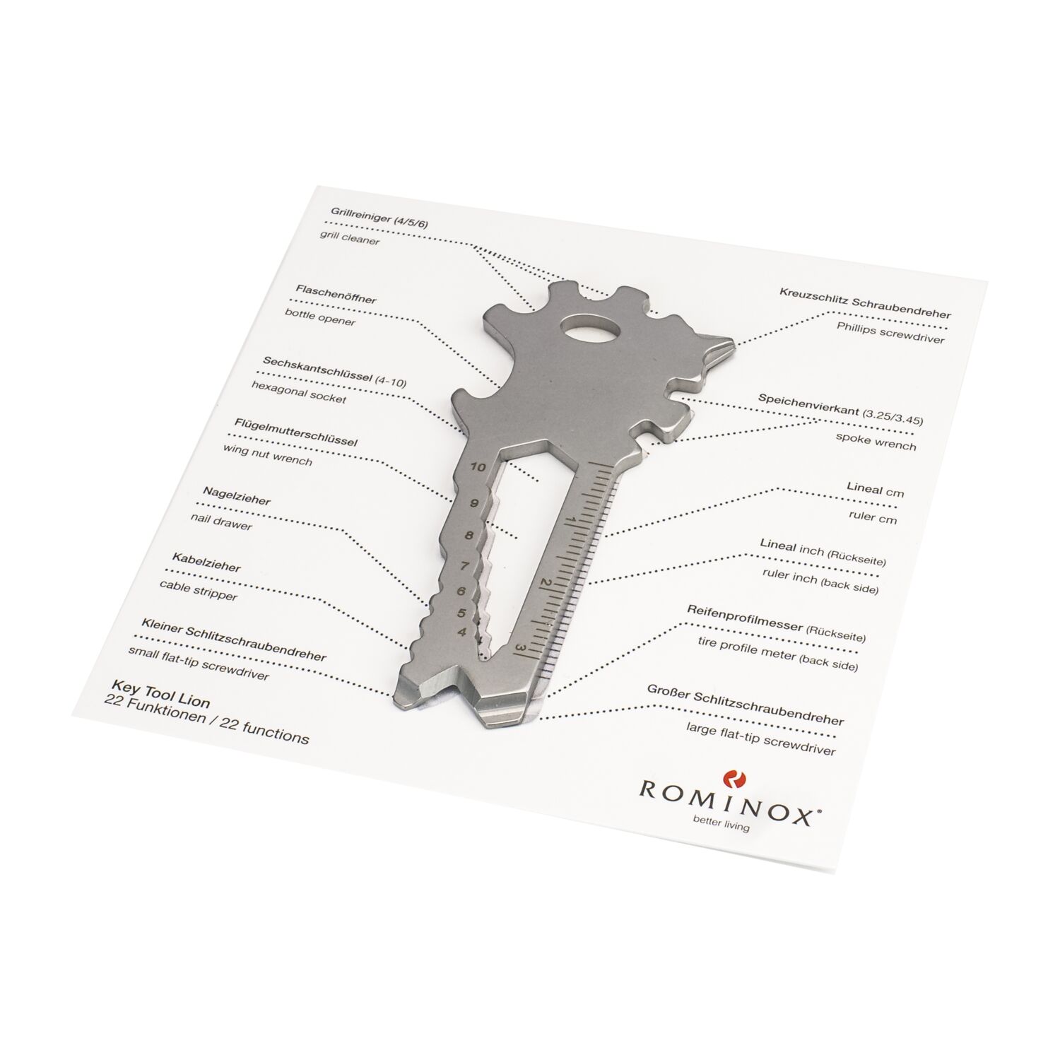 ROMINOX® Key Tool Lion (22 Funktionen) Viel Glück 2K2109b
