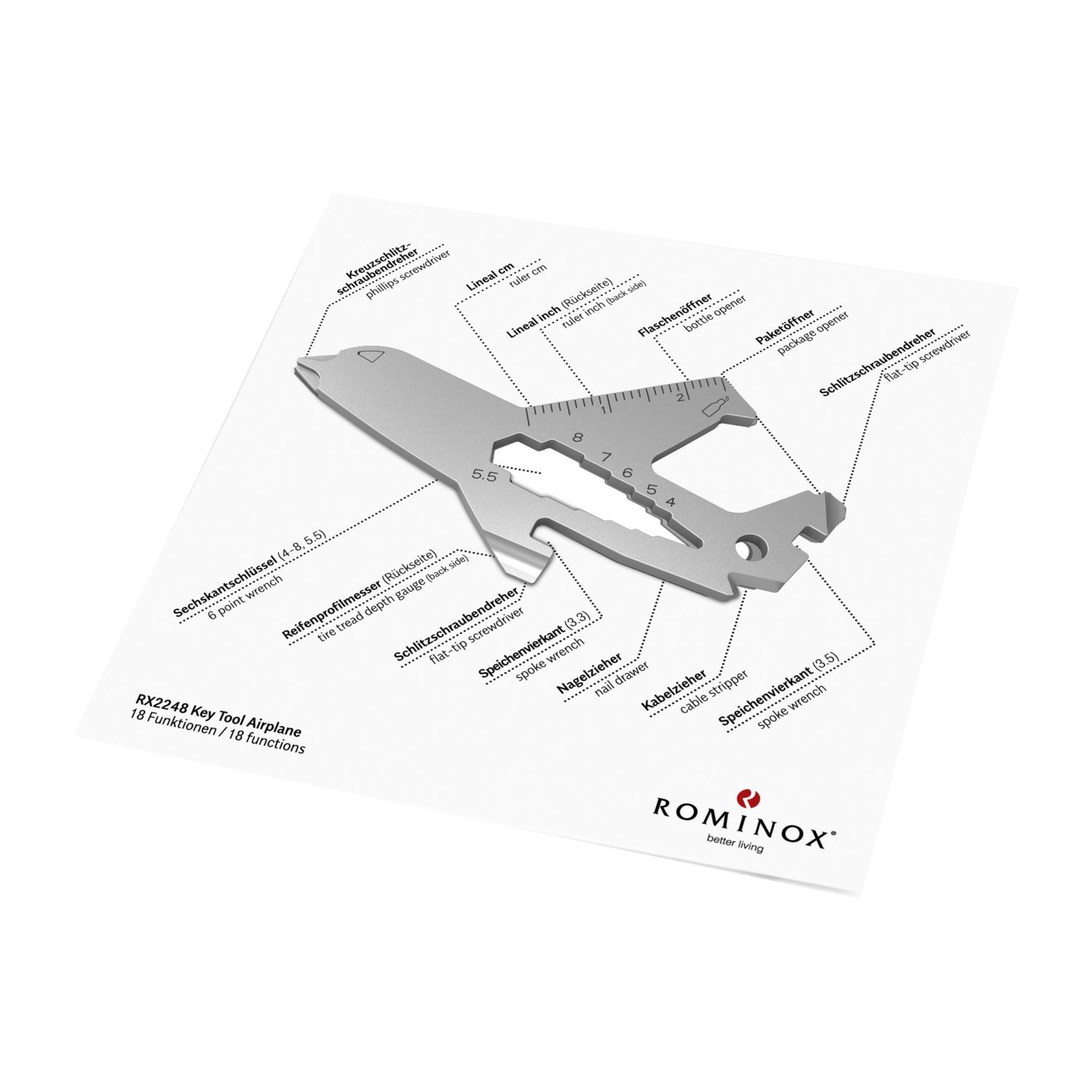 ROMINOX® Key Tool Airplane (18 Funktionen) Frohe Ostern 2K2110g