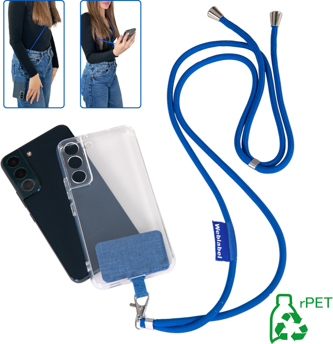 Handykette rPET mit Weblabel