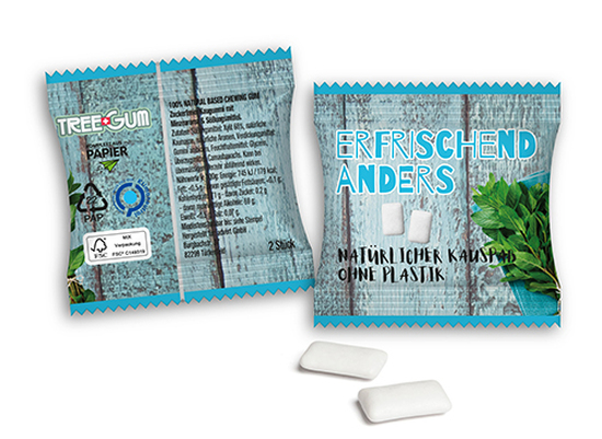 Tree Gum Kaugummi 2,8 g Tree Gum Kaugummi Papier/PE-Verbundfolie weiß