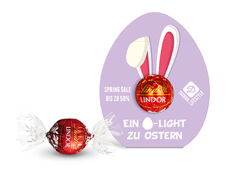 Lindt Lindor Kugel in Werbekartonage "Osterei" 12,5 g Milchschokolade Kartonage