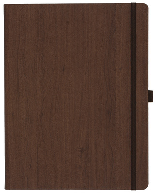 Notizbuch Style Large im Format 19x25cm, Inhalt kariert, Einband Woody in der Farbe Brown