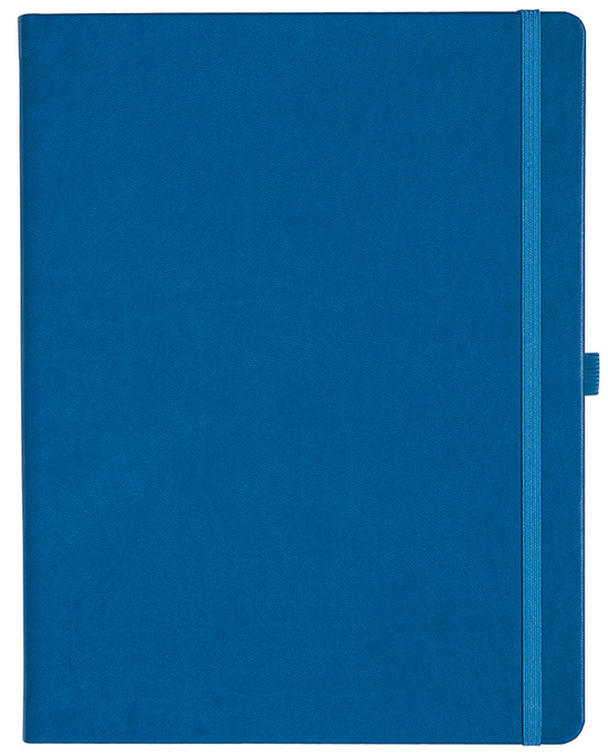 Notizbuch Style Large im Format 19x25cm, Inhalt liniert, Einband Slinky in der Farbe Azure