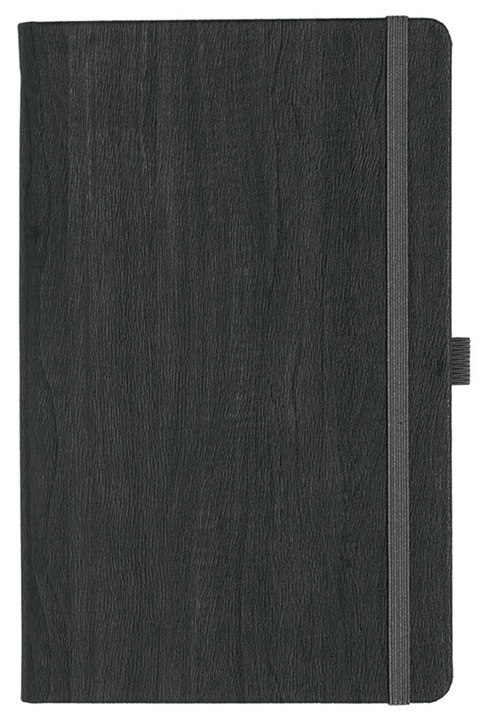 Notizbuch Style Medium im Format 13x21cm, Inhalt blanco, Einband Woody in der Farbe Charcoal