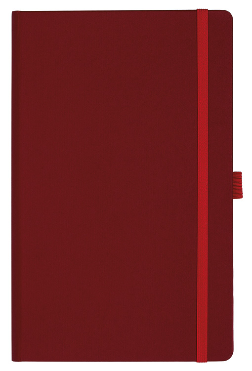 Notizbuch Style Medium im Format 13x21cm, Inhalt kariert, Einband Fancy in der Farbe Ruby Red