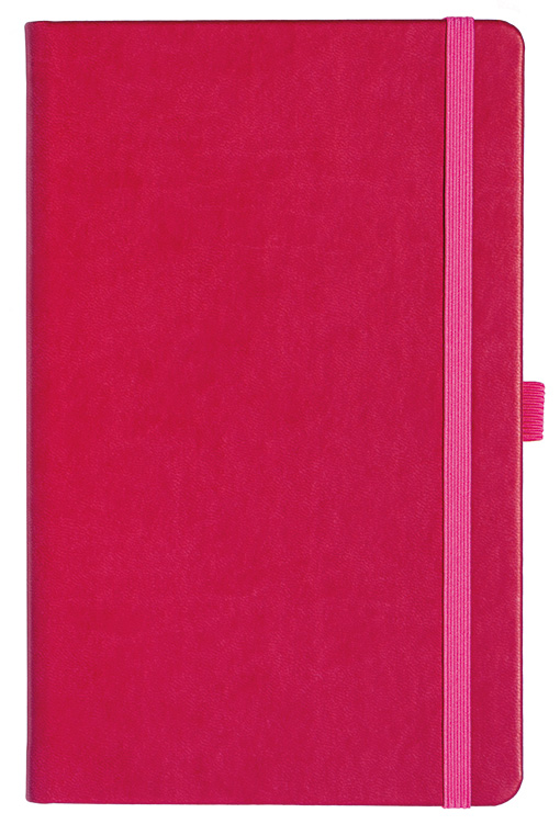 Notizbuch Style Medium im Format 13x21cm, Inhalt liniert, Einband Slinky in der Farbe Pink