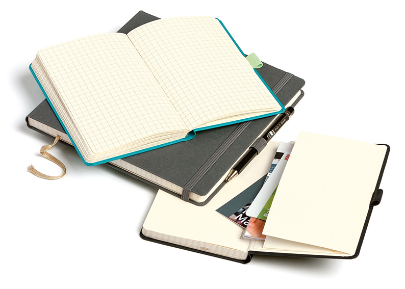 Notizbuch Style Small im Format 9x14cm, Inhalt kariert, Einband Fancy in der Farbe Black