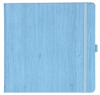 Notizbuch Style Square im Format 17,5x17,5cm, Inhalt blanco, Einband Woody in der Farbe Sky