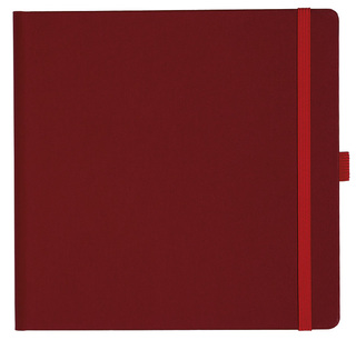 Notizbuch Style Square im Format 17,5x17,5cm, Inhalt kariert, Einband Fancy in der Farbe Ruby Red