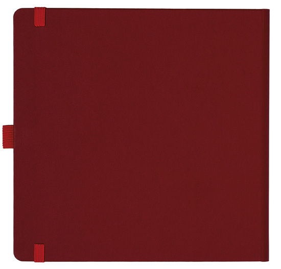 Notizbuch Style Square im Format 17,5x17,5cm, Inhalt kariert, Einband Fancy in der Farbe Ruby Red