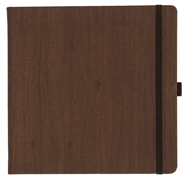 Notizbuch Style Square im Format 17,5x17,5cm, Inhalt kariert, Einband Woody in der Farbe Brown
