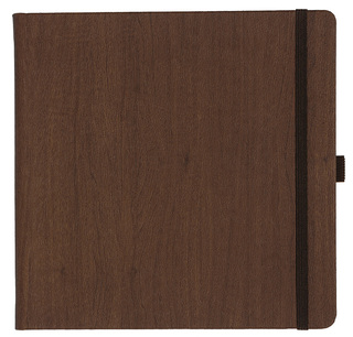 Notizbuch Style Square im Format 17,5x17,5cm, Inhalt kariert, Einband Woody in der Farbe Brown