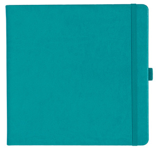 Notizbuch Style Square im Format 17,5x17,5cm, Inhalt liniert, Einband Slinky in der Farbe Turquoise