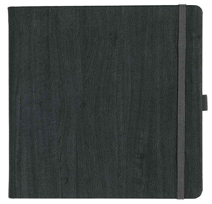 Notizbuch Style Square im Format 17,5x17,5cm, Inhalt liniert, Einband Woody in der Farbe Charcoal