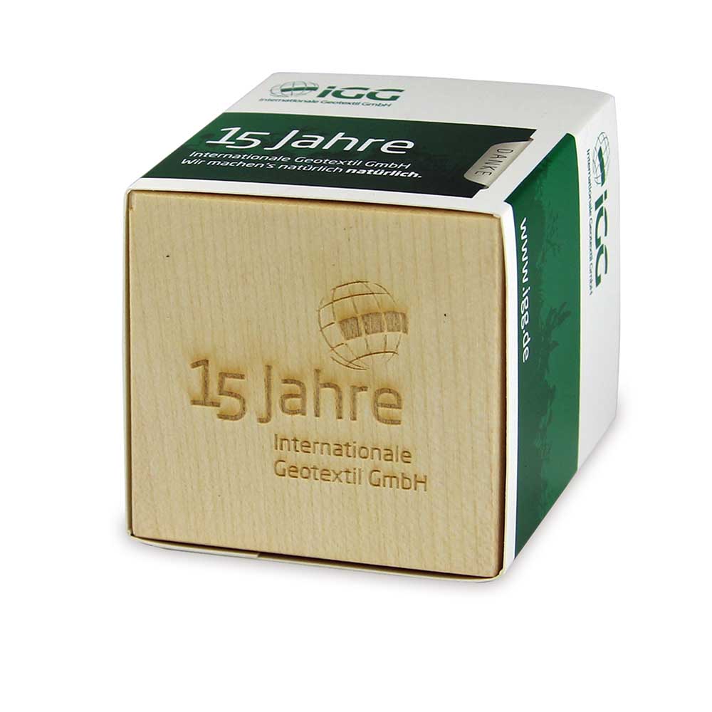 Pflanz-Holz Maxi mit Samen - Sonnenblume, 2 Seiten gelasert