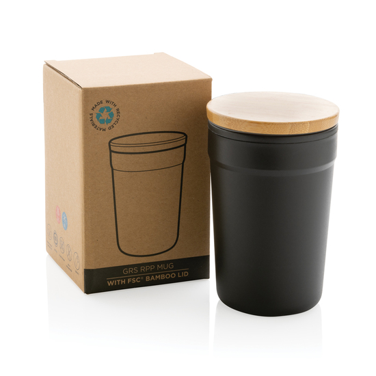 GRS rPP-Becher mit Bambusdeckel
