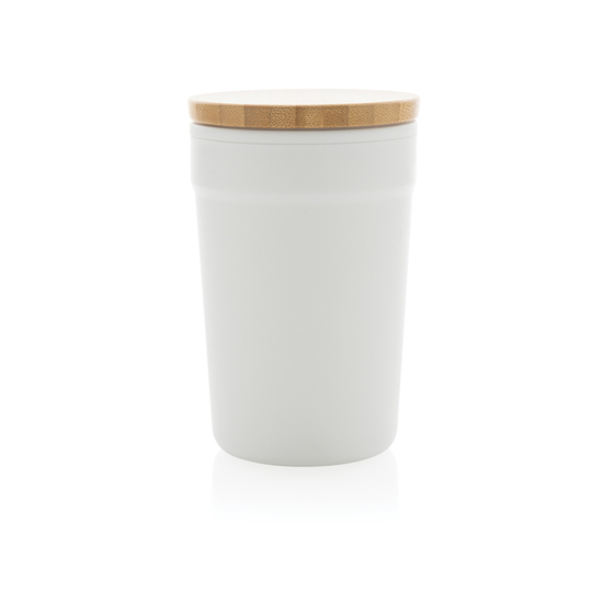 GRS rPP-Becher mit Bambusdeckel