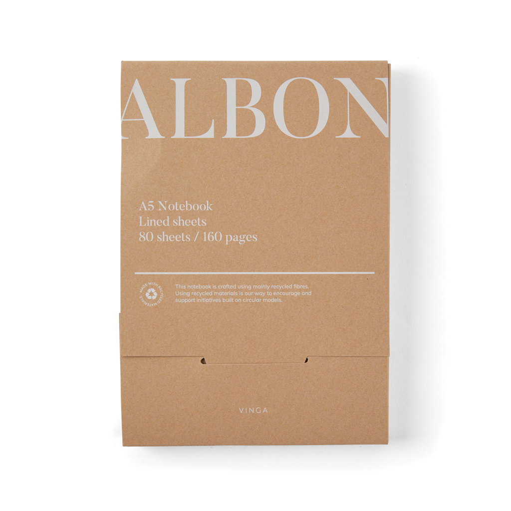 VINGA Albon A5-Notizbuch aus GRS recyceltem Filz