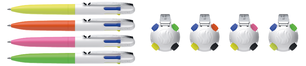 Vierfarb-Kugelschreiber Take 4 Neon Promo