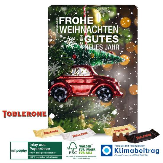 Adventskalender mit TOBLERONE, Inlay aus Papierfaser