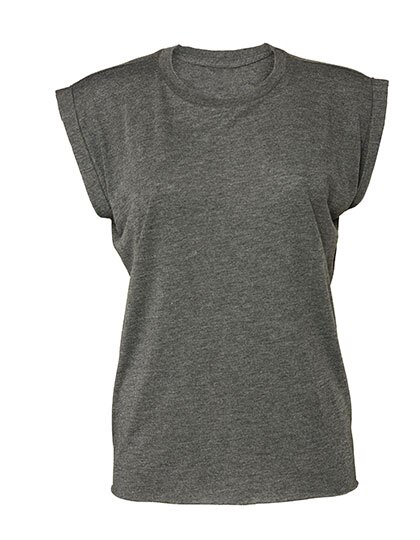 Women`s Flowy Muscle Tee with Rolled Cuff