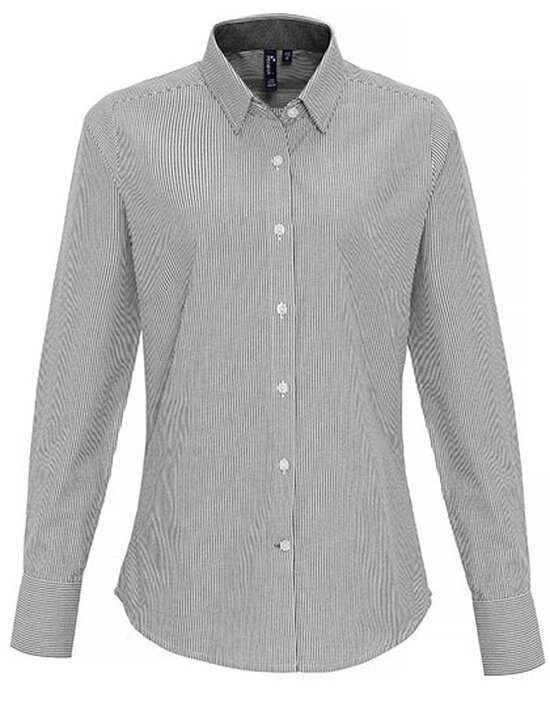 Ladies Cotton Rich Oxford Stripes Shirt