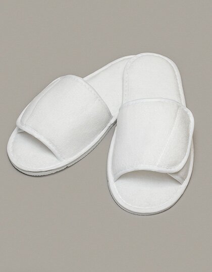 Open Toe Slipper With Hook and Loop Fastening