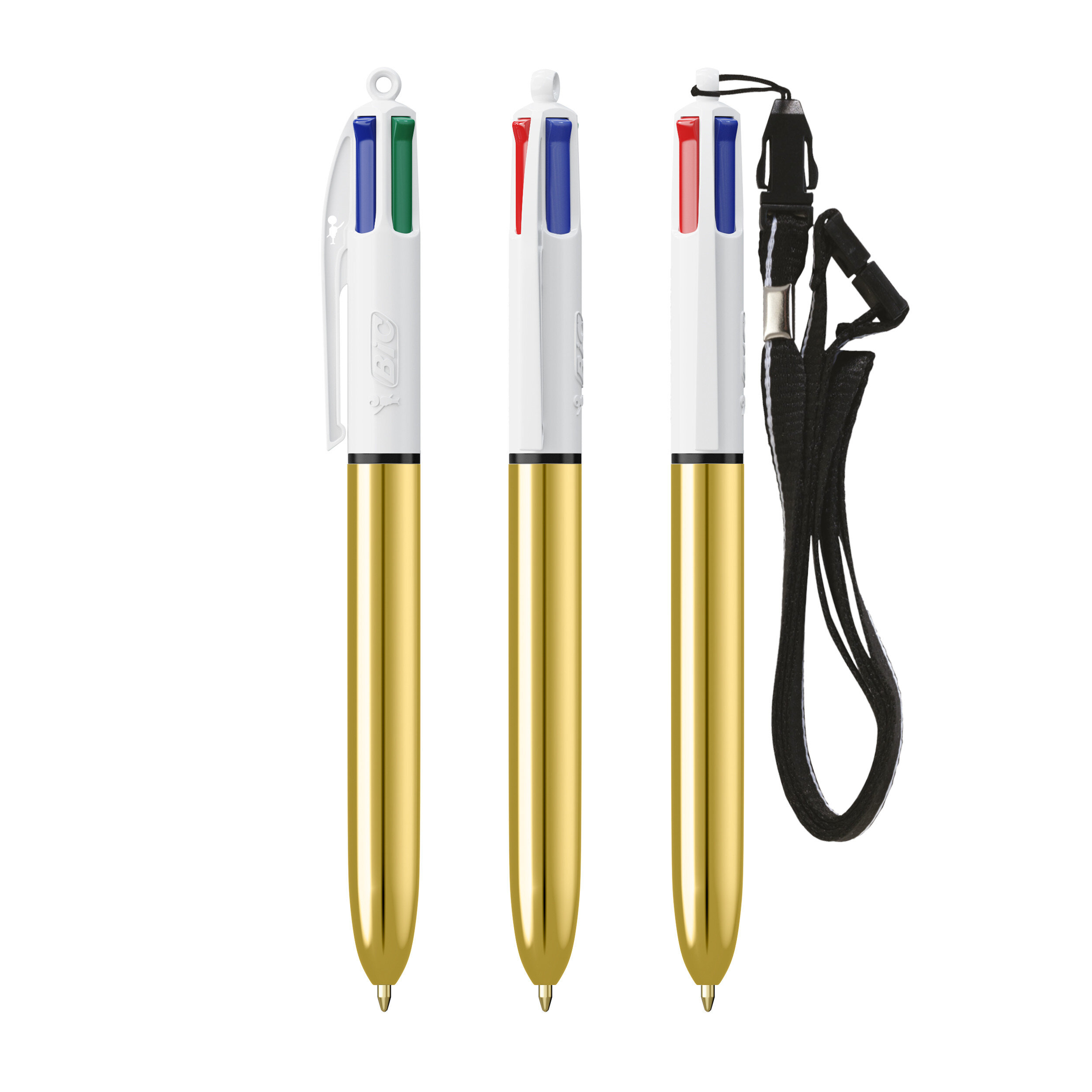 BIC® 4 Colours Shine mit Lanyard-Kugelschreiber